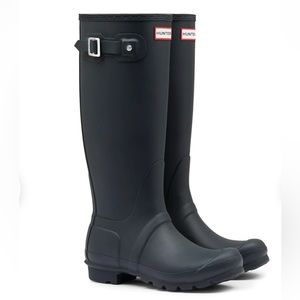 Hunter Black Tall Rain Boots